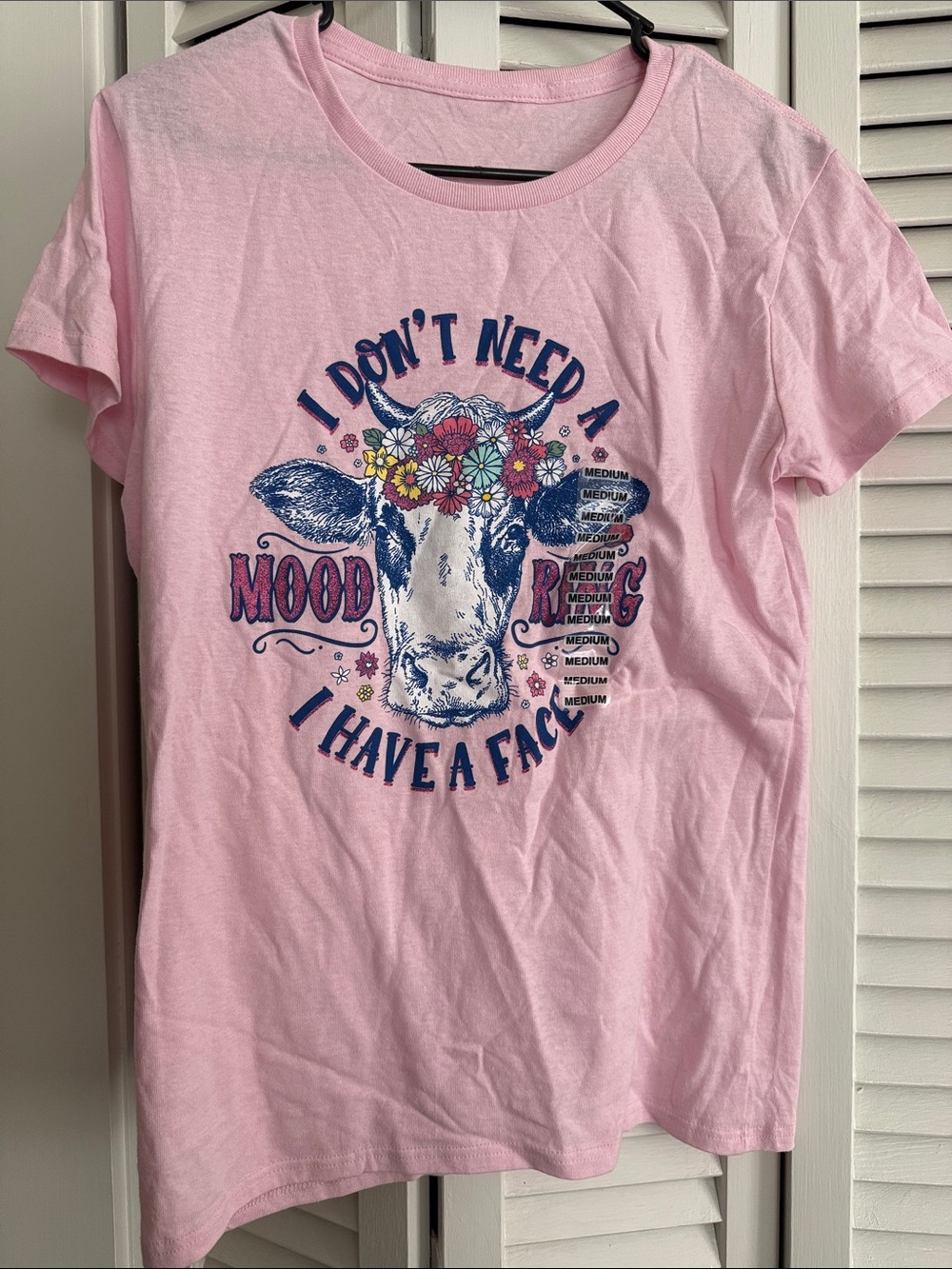 Graphic Pink Short Sleeve Tee - 'I Don't Need a Mood Ring'